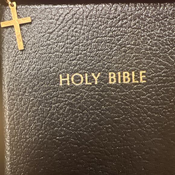 Nelson Young Reader's Bible NIB 1972 #114Z Zipper W/ Cross Black Faux Leather - Picture 3 of 12